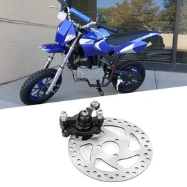 Black Aluminium Alloy Disc Brake Caliper + Silver Disc Set 140mm Disc Diameter for Mini Petrol or Electric Kart ATV