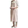 Women Kitchen Cooking Apron with 2 Front Pockets Cotton Linen