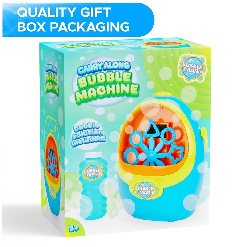 Bubble Mania Carry Along Bubble Machine For Kids - Automatic
