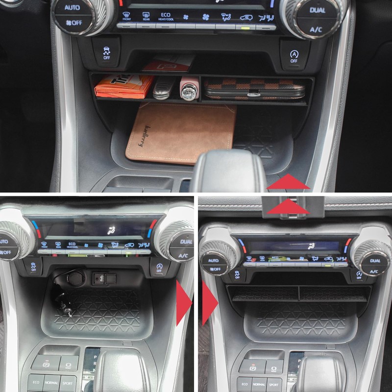 TACOBRO 2PCS Center Console Organizer Tray Compatible with Toyota RAV4