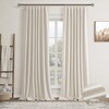 Nanspring Sand Beige 100% Blackout Linen Curtains Back Tab Track