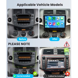 8 Core 4G+64G Car Radio for Toyota RAV4 2007-2011, Rimoody Car Stereo Android 13 Wireless Carplay Andorid auto Mirror Link 9'' Touchscreen GPS WiFi DSP Bluetooth FM/RDS SWC Backup Camera