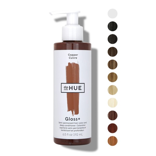 dpHUE Gloss+ - Copper, 6.5 oz - Color-Boosting Semi-Permanent Hair Dye & Deep Conditioner - Enhance & Deepen Natural or Color-Treated Hair - Gluten-Free, Vegan