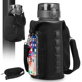 Magnetic Gym Bag for Men Women, Magnetic Gym Water Bottle Bag with Adjustable Strap & Phone Pocket, Water Bottle Holder for Travel, Work,Sports