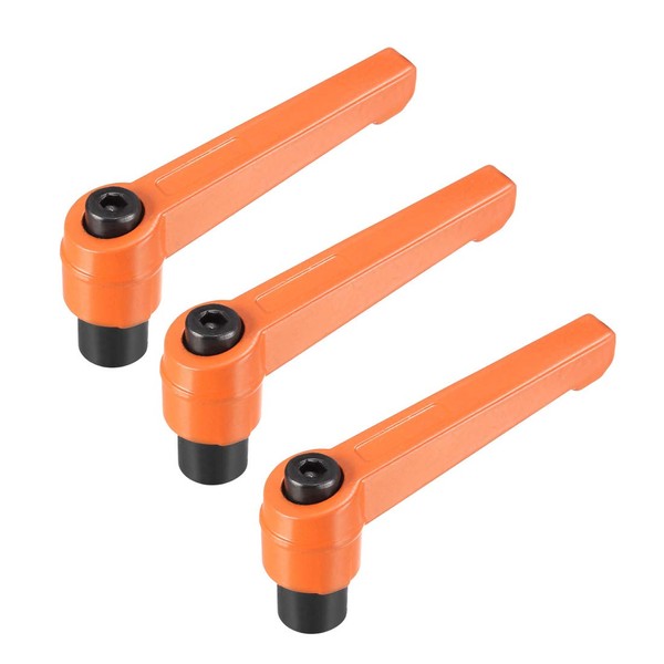 sourcing map M8 Handle Adjustable Clamping Lever Push Button Ratchet Female Threaded Stud 3 Pcs
