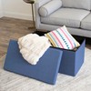 Humble Crew Ryan Tray Coffee Table Ottoman with Storage, Navy