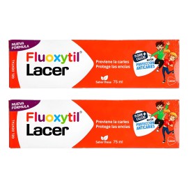 2 Pastas Fluoxytil Flúor + Calcio Fresa Fresca 75 Ml 1400ppm