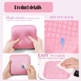 Nail Arm Rest Hand Pillow Professional Nail Rest Cushion Table Desk Station for Nail Tech Use Pink