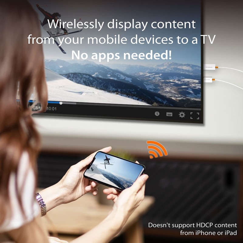 j5create ScreenCast HDMI Wireless Display Adapter Receiver - Mirror Phone,