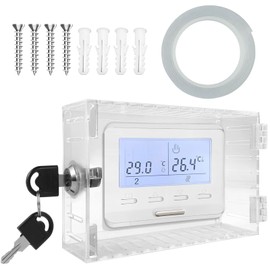 Universal Thermostat Lockable Box with Key Clear Acrylic Thermostat Cover with Lock Large Thermostat Guard Easy to Install