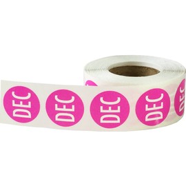 December Color Coded Month Stickers 0.75 Inch 19 mm Round 500 Count