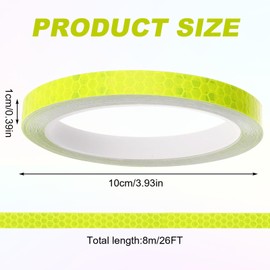 TIESOME Neon Reflective Tape 0.4In x 26 Feet, Safety Warning Glow in The Dark Tape High Viscosity Waterproof Durable Lasting Color Neon Tapes Outdoor DOT Auto Stickers (Yellow)