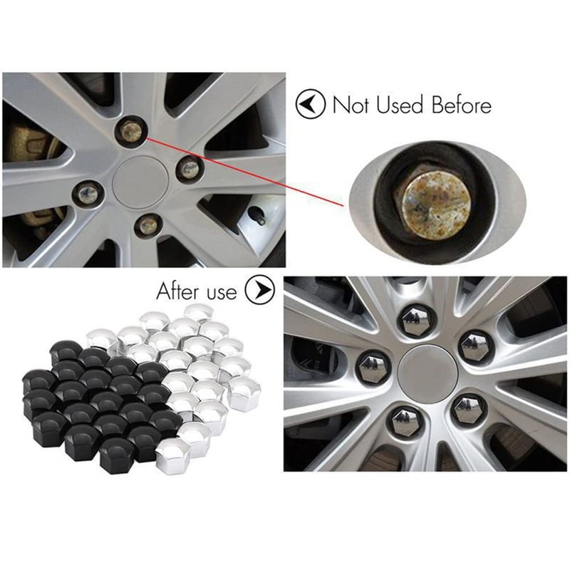 Nut Covers, Hexagonal Tyre Nut Covers, 20 Pieces Wheel Nut