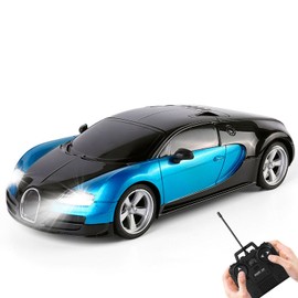 Roxie Remote Control Race Car RC Car with Led Lights High Speed RC Toy Car for 3 4 5 6 7 8 9 Year Old Kids Boys Girls,Blue/Black,1/18 Scale