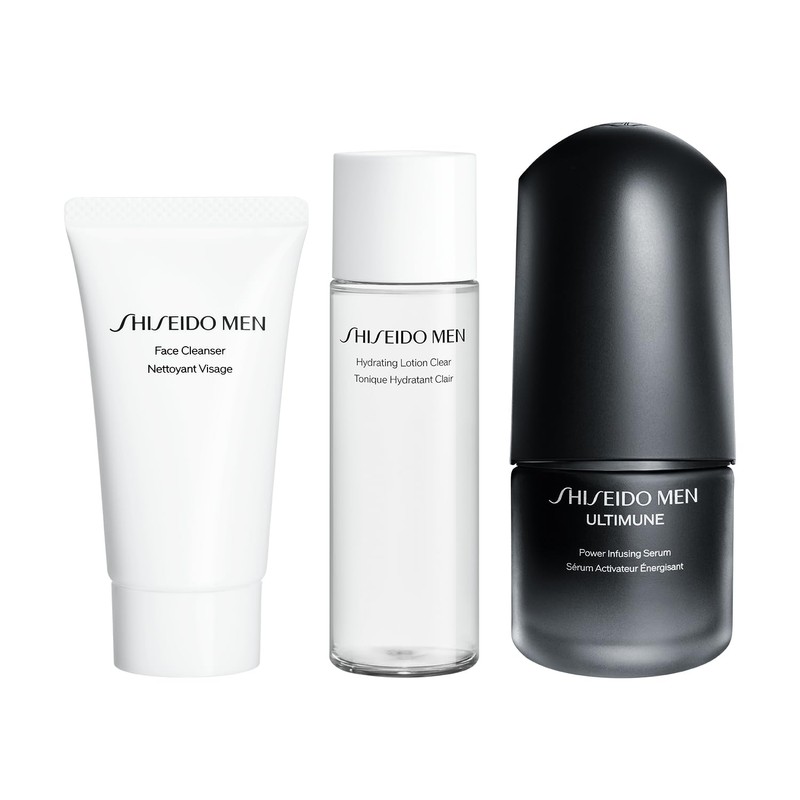 SHISEIDO MEN Ultimune Trial Kit, Small, Facial Cleanser, Lotion, Serum,