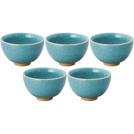 Set of 5 Turkish Nukushi Round Green Tea [3.6 x 2.2 x 2.2 inches (9.2 x 5.7 cm), 6.9 fl oz (170 cc)] | Sencha