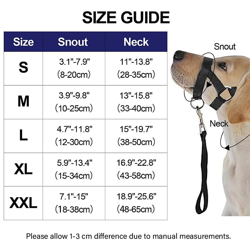 AIMALL Adjustable Dog Head Halter - Effective Anti-Pulling Training Collar