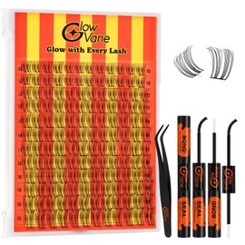 Natural Cluster-Lashes Kit, Higu clace Wispy Eyelashes Individual Clusters 10-18mm D Curl, Reusable Eyelash Cluster Kit with Lash Bond and Seal and Tweezers(Flake A01)