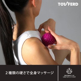 TOPFERD Massage Balls, Set of 2, Myofascial Release, Trigger Point Press, Spiky, Trigger Points, Shoulders, Backs, Hips, Buttocks, Thighs, Soles, Stretch Balls, Storage Case Included