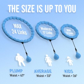 JKSHMYT Aros de hula con peso para adultos pérdida de peso, aro infinito para tallas grandes de 47 pulgadas, 24 eslabones, aro de ejercicio adecuado para mujeres y principiantes