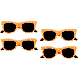 HNDtek Themed Beach Towel Clips, Pool Towel Accessory, Portable Heavy-Duty Plastic Clamps, (Set of 2) 2 Set per Order, Orange Sunglasses