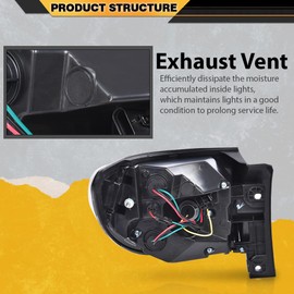 G-PLUS Right Tail Light Assembly Rear Lamp w/Bulbs,Fit For Chevy Traverse LTZ 2013-2016/Fit Traverse Premier 2017/Traverse (submodel: LS, LT) 2013-17, 84266020,GM2805112 Clear/Red Lens