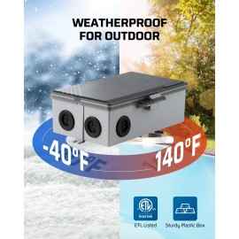 DEWENWILS Pool Pump Timer, Outdoor Digital Timer Box 2HP 40A 120-277 VAC, 7-Day