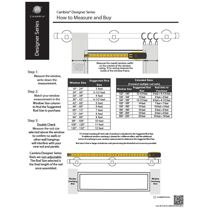 MODE Cambria® Designer Series - Premium 3.5 foot Custom Curtain
