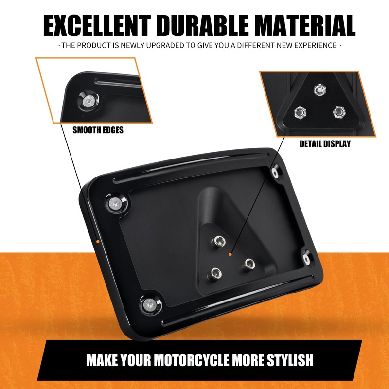 HCmotorku Curved Laydown License Plate Mount Frame Compatible with Harley