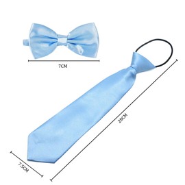 YSJCHEBS 1 Piece Children's Tie with 1 Piece Children's Tie, School Performance Tie, Wedding, Party Tie, Elastic Boys' Tie, Formal Tie, sky blue