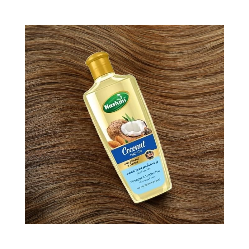 Hashmi Aceite de Coco para Cabello con Almendras y Ricino,