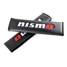 Nissan Nismo Seat Belt Cover Seat Belt Pad Shoulder Belt Leather Embroidered Shoulder and Neck Protection Shoulder Pad Pressure Relief 2-Piece Set Universal (Nismo)