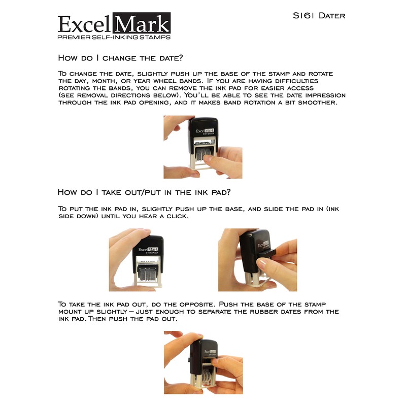 ExcelMark Scanned Date Stamp - Compact Size (Black Ink)