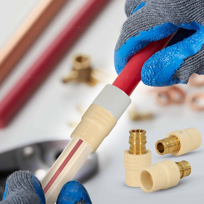 Midline Valve CSDQFG012-OM Expansion PEX x CPVC Adapter Pipe Fitting