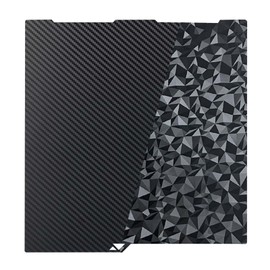 IdeaFormer-3D Diamond PEO+Carbon Fiber PET Build Plate for Anycubic Kobra 3/Kobra 3 V2/Kobra 3 Combo, Double Sided PEO PET Spring Steel Plate Flexible Sheet for 256x268mm Kobra 3 Series