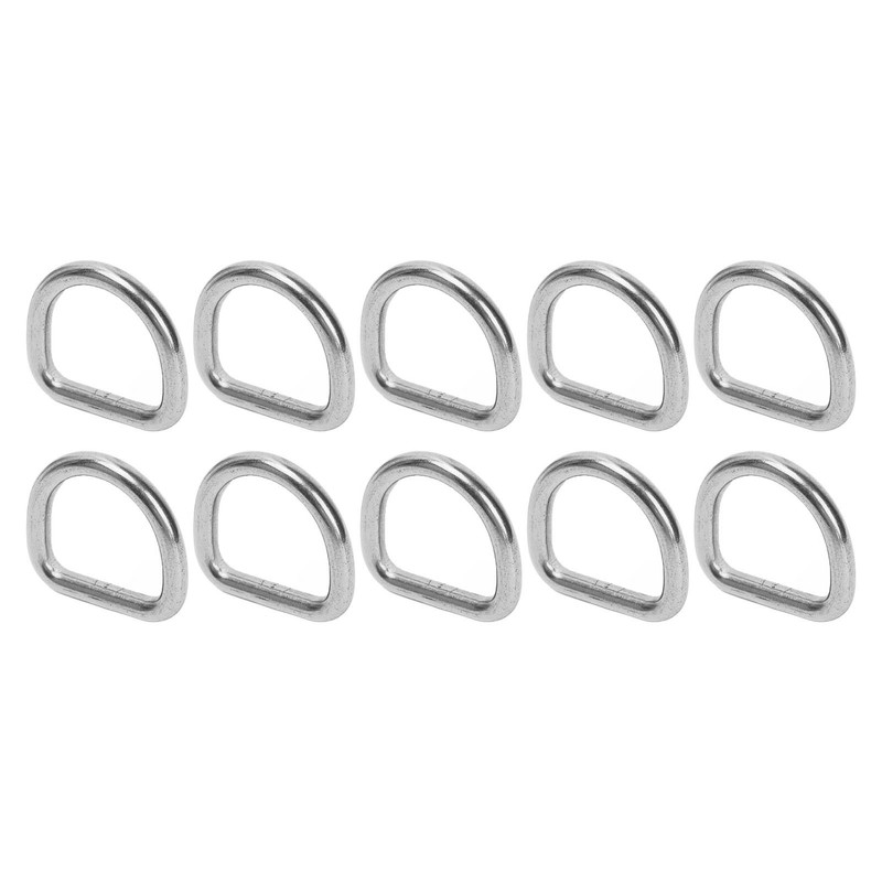 10 PCS 316 Stainless Steel D Ring Seamless Welded Hardware