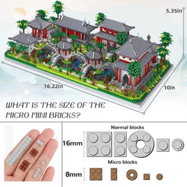 LanZhon Architecture of Suzhou Garden Micro Building Blocks Set,Large Creative Building Set Toys Gifts for Adults and Kids, 3988PCS Micro Mini Bricks Kit for Display