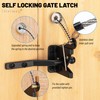 Self Locking Gate Latches with Spring Cable Pull, Post Mount