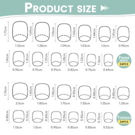 2 Sets White Press-On Nails, Pure Chic Short Square False Nails for Fingernails & Toenails, Full Coverage Artificial Nail Kits for DIY Manicure & Pedicure, Easy Apply & Long-Lasting