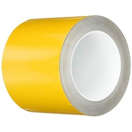 Yellow Retroreflective Line Tape, Width 3.9 x 8.7 ft (100 mm x 22 m), Thickness 0.006 inches (0.16 mm), PET High Visibility