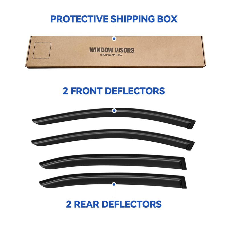 Window Visors Rain Guards for 2014-2018 Mazda 3 Sedan, Out-Channel