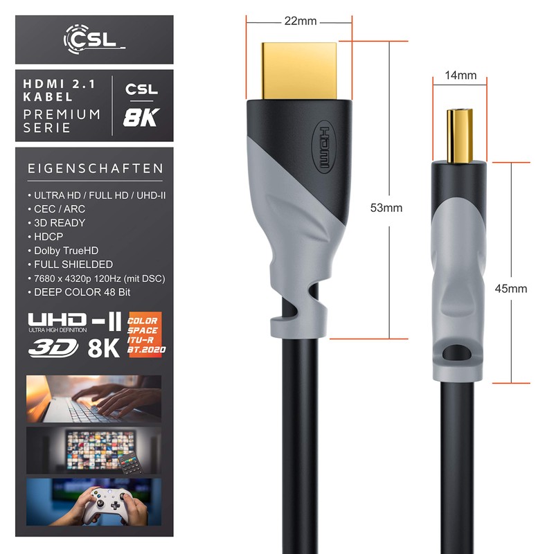 CSL Computer Ultra HD HDMI Cable with Connector and Touch