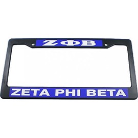 Cultural Exchange Zeta Phi Beta Text Decal Plastic License Plate Frame [Black - Car/Truck]