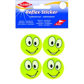 Reflective Sticker Happy Face Big Eyes Yellow Kleiber