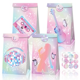 Roaring Good Time Dreamy Singer Popcorn Box Singer Theme Party Favor Bags Singer Theme Birthday Party Supplies Bags Candy Treat Bag for Birthday Wedding Bridal Shower