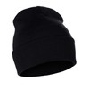 Classic Plain Cuffed Beanie Winter Knit Hat Skully Cap, Black