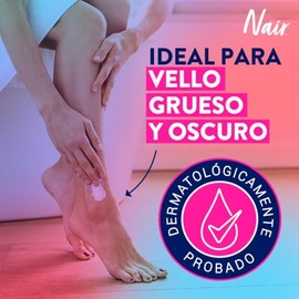 Nair Crema Depiladora Corporal Vello Grueso y Oscuro 150 ml. Probada por Dermatólogos con Ingredientes Naturales Piel Suave y Tersa hasta por 1 Semana