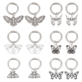 WEBEEDY Boot Charm Alloy Shoe Charms with Spring O Ring Alloy Buckle Shoe Gothic Pendant Accessory for Shoe Decoration, Metal, No Gemstone