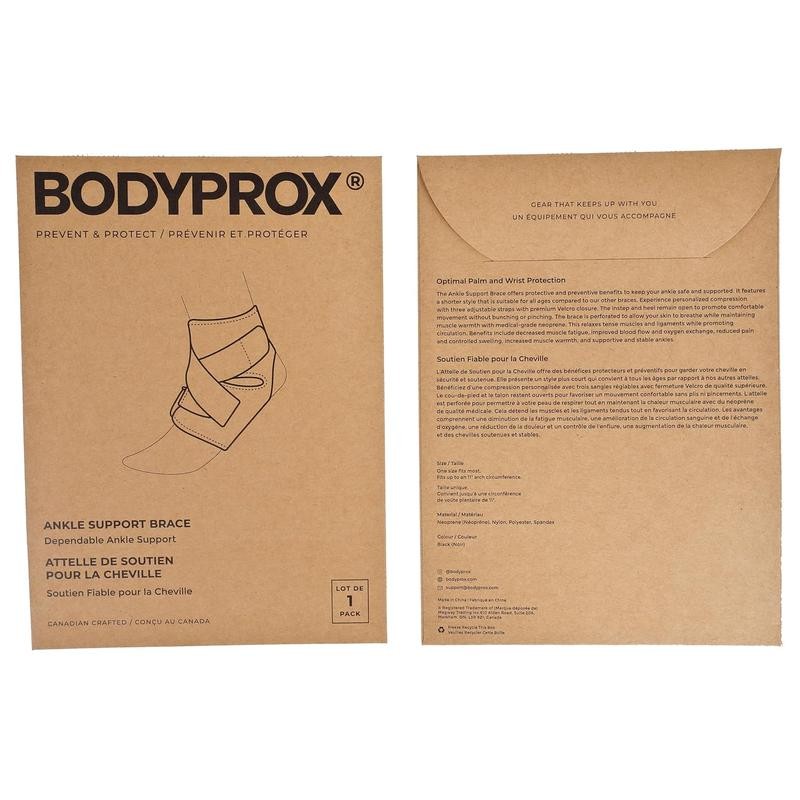 Bodyprox Ankle Support Brace, Breathable Neoprene Sleeve, Adjustable Wrap! Bodyprox
