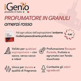 Profumatore per aspirapolvere in granuli amerai rosso, 4pz, art.960 - iGenio